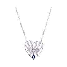 Göz Detaylı Nazar Boncuklu Kalp Model Zirkon Taşlı 925 Ayar Gümüş Göz Detaylı Nazar Boncuklu Kalp Model Zirkon Taşlı 925 Ayar Gümüş