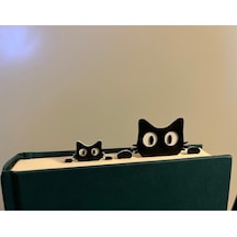 Kitap Ayracı - Sevimli Kedi Şeklinde Ayraç 2 Adet Büyük Ve Küçük Boy