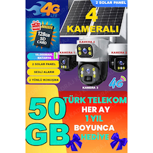 Kadraj X34b 4 Kameralı, 4g Sim Kartlı, 2 Solar Panel Destekli, 50gb Türk Telekom M2m Hat li