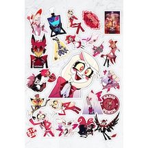 Hazbin Hotel Anime Animasyon Alastor Laptop Bullet Journal Yapışkanlı Folyo Sticker Paketi 21 Adet Çok Renkli