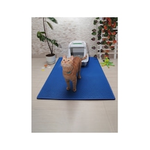 75x110 Cm Mavi Kedi Tuvaleti Önü Paspasi Kedi Kumu Paspasi