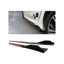 Skoda Karoq 2017+ Kırmızı Şeritli Renkli Yan Marşpiyel 2 Adet Piona Black