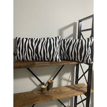 Zebra Desenli Dekoratif 2'Li Yastık Kılıfı Seti 32 X 55 Cm