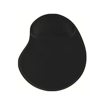 Kaymaz Tabanlı Bilgisayar Mouse Pad, Siyah Düz, Bilek Destekli