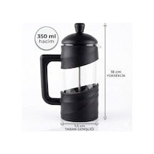 Tr 350 Ml Cam French Press Isıya Dayanıklı Cam, Paslanmaz Çelik Filtreli, Siyah Renkli Kahve Ve Bitki Çayı Dem Diğer