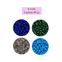 Tedar Dökme Cam Kum Boncuk Büyük Boy 6/0 4 Mm - 4 Renk - Toplam 80 Gram - Bnc415 Najmaddin (No:1) 8.5Cm X 10.5 Cm