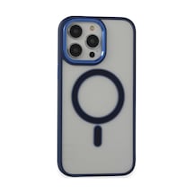 Apple iPhone Uyumlu  14 Pro Kılıf Room Magneticsafe Silikon -  Lacivert
