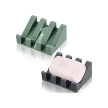 Dianziye 2'li Silikon Sabun Tepsisi, Otomatik Su Akışı Tasarımı, Duş Ve Mutfak İçin, Sabun Koruması Ve Akış Aksesuarları Dahil Koyu Gri, Açık Yeşil Açık Yeşil - Koyu Gri