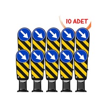 Esnek Refüj Levha Esnek Refüj Başı Tabelası Refüj Dubası Levhası 100 Cm Evelux Ø300mm 10 Adet