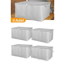 Serstil 4 Adet - Maxi Boy Gri Benekli Yastık / Battaniye Hurcu - 70x45x40 Cm Beyaz