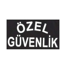 Özel Güvenlik Yazısı Sırt Arması Nakış Işleme Arma Peç 15x25 Cm Beyaz - Siyah