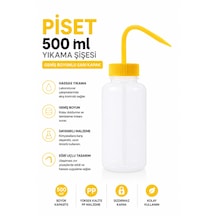 Piset 500 Ml - Yıkama Şişesi - Geniş Boyunlu Sarı Kapak