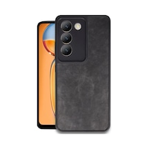 Vivo V30 Lite 4g Uyumlu Kılıf Aras Deri Kapak - Siyah