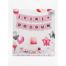 Varak Yaldızlı İyiki Doğdun Banner Pembe Tüm Yaşlar