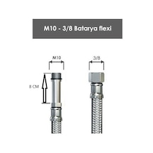 Batarya Bağlantı Hortumu Flexi Uzun Pimli 8 Cm M10 3/8
