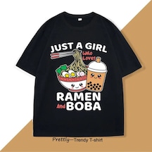 Tarzsokak Beyaz Sadece Ramen Ve Boba'yı Seven Bir Japon Yemeği Ramen Sevgilisi Komi Siyah