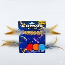 Catmozz Premium Doğal Örgülü&dörtlü Ponpon Oyuncak