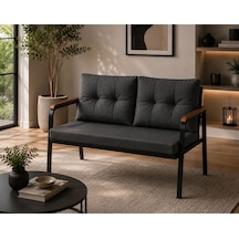 Teras Balkon Ve Kafe İçin Modern İkili Koltuk İstanbul Serisi Antrasit