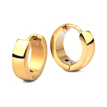 Erkek Tekli Halka Gold Küpe Sarı