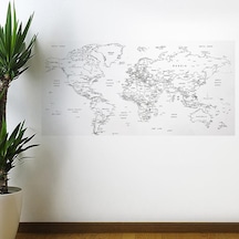 Yazılabilir Dünya Haritası Manyetik Duvar Stickerı 110 X 56CM