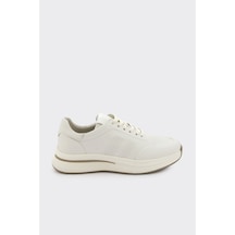 Derinet Hakiki Deri Bağcıklı Erkek Sneaker Bej Bej