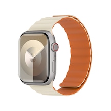 Watch 10 42mm Benks Magnetik Tak Çıkar Silikon Strap Kayış Starlight - Turuncu