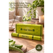 10 Adet Aloe Vera Aromalı Çubuk Tütsü Aromatik Çubuk Tütsü, Ev Ve Ofis İçin, Ferah Koku, Incense Sticks