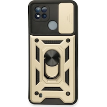 Realme C11 2021 Kılıf Pars Lens Yüzüklü Silikon Gold