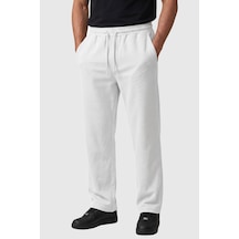 Rizzup Beyaz Baggy Style Likralı Lastikli İpli Erkek Spor Pantolon 2600262