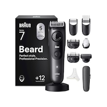 Braun Sakal Kesme Makinesi Serisi 7, Erkekler İçin Elektrikli Sakal Kesme Makinesi, 12 Aksesuarlı, Ömür Boyu Ultra Keskin Bıçak, 120 Dak. Pilli, Kablosuz Sakal Tıraş Makinesi, 40 Boy, Su Geçirmez, Bt7545, Gri