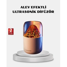 Mey İthalat 280ml Alev Işıklı Ultrasonik Hava Nemlendirici Sessiz Ve Usb Şarjlı