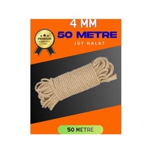 4 Mm 50 Metre Jüt Halat Dekoratif Hasır İp Urgan Süs Evimdeyokyok