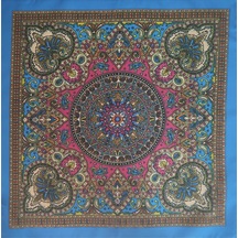Bhandana Mandala Mavi Kare Bandana Çok Renkli