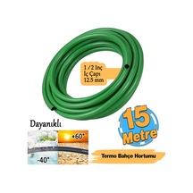 Termo Bahçe Hortumu 15 Metre Dayanıklı 3 Katlı Sağlam Çeşme Su Sulama Yıkama Hortum 12.5 Mm 1/2"