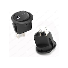 Tekli Yuvarlak Plastik Siyah Işıksız Anahtar 2 Pin On/off 20mm 1 Adet Fiyatıdır