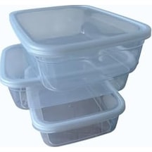 Kapaklı Saklama Kabı 3'lü Set, 3000 Ml Her Biri, Şeffaf, Bpa İçermez, Hava Geçirmez, İstiflenebilir