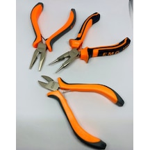 Mini Kıvırma Takı Pensesi - Karga Burun - Yan Keski - 3 Lü Set