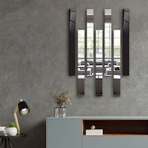 Decorita Dekor Camı Düz Renk Siyah Cam ve Ayna 7'li Takım Siyah