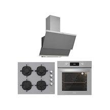 Silverline BO6504S01 - CS5335S01 - 3420 Classy 60 Gri Cam Ankastre Set
