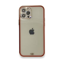 Apple iPhone Uyumlu 12 Pro Kılıf Liva Taşlı Silikon - Kırmızı Bzsxx00 1