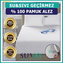 Suvay Su Sıvı Geçirmez Fitted Yatak Koruyucu Alez %100 Pamuk