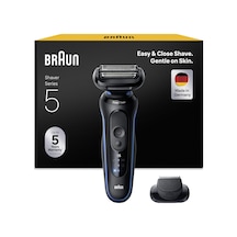Braun Series 5 Erkek Elektrikli Tıraş Makinesi, Elektrikli Tıraş Makinesi, 50 Dak. Pil, Tıraş Makinesi, Hassas Düzeltici Aparatı, Kablosuz Islak Ve Kuru Tıraş Makinesi, Su Geçirmez, Almanya'da Üretilmiştir, 52-b1200si, Mavi