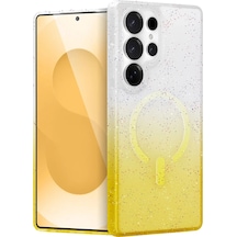Mey İthalat Samsung Uyumlu Galaxy S24 Ultra Pummel Shiny Magsafe Kapak - Gold Sarı