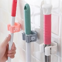 4 Adet Duvara Monte Paspas Ve Süpürge Askısı, Banyo İçin Matkapsız Plastik Paspas Düzenleyici Plasti Diğer