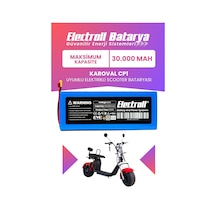 Karoval Cp1 Uyumlu Batarya Maksimum Kapasite 60v 30ah Elektrikli Scooter Bataryası Mavi