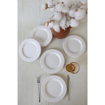 Beyaz Assos Pasta Tabağı 22 Cm 6 Adet 006 Çok Renkli