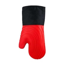 Moly Isıya Dayanıklı Fırın Eldiveni - Anti-ayak Basma, Pamuk İnçli, Kırmızı, 25x38cm Kırmızı