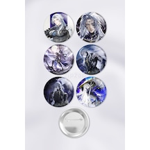 Calcharo Wuthering Waves Gacha Çanta Süsü Rozet İğneli Buton Rozet Seti 6 Adet Altılı