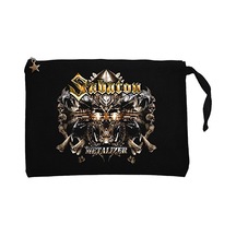 Sabaton Metalizer Siyah Clutch Astarlı Cüzdan / El Çantası Siyah