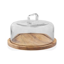 The Mia Madera Yuvarlak Kek Saklama Fanusu 17x26x26 Cm